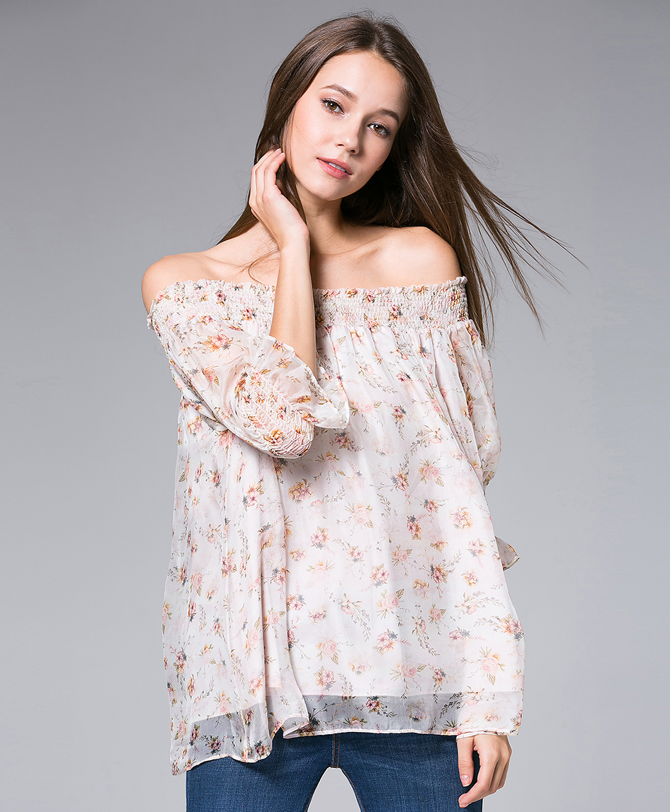 Tops - Flowers Printed silk georgette top